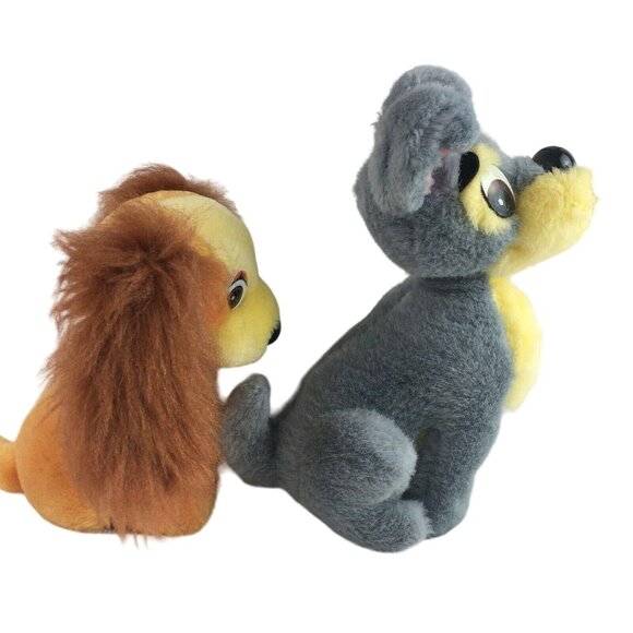 Vintage Disney Pair Lady and the Tramp Plush Dog Set Stuffed Animals Toy 7" - Picture 6 of 10